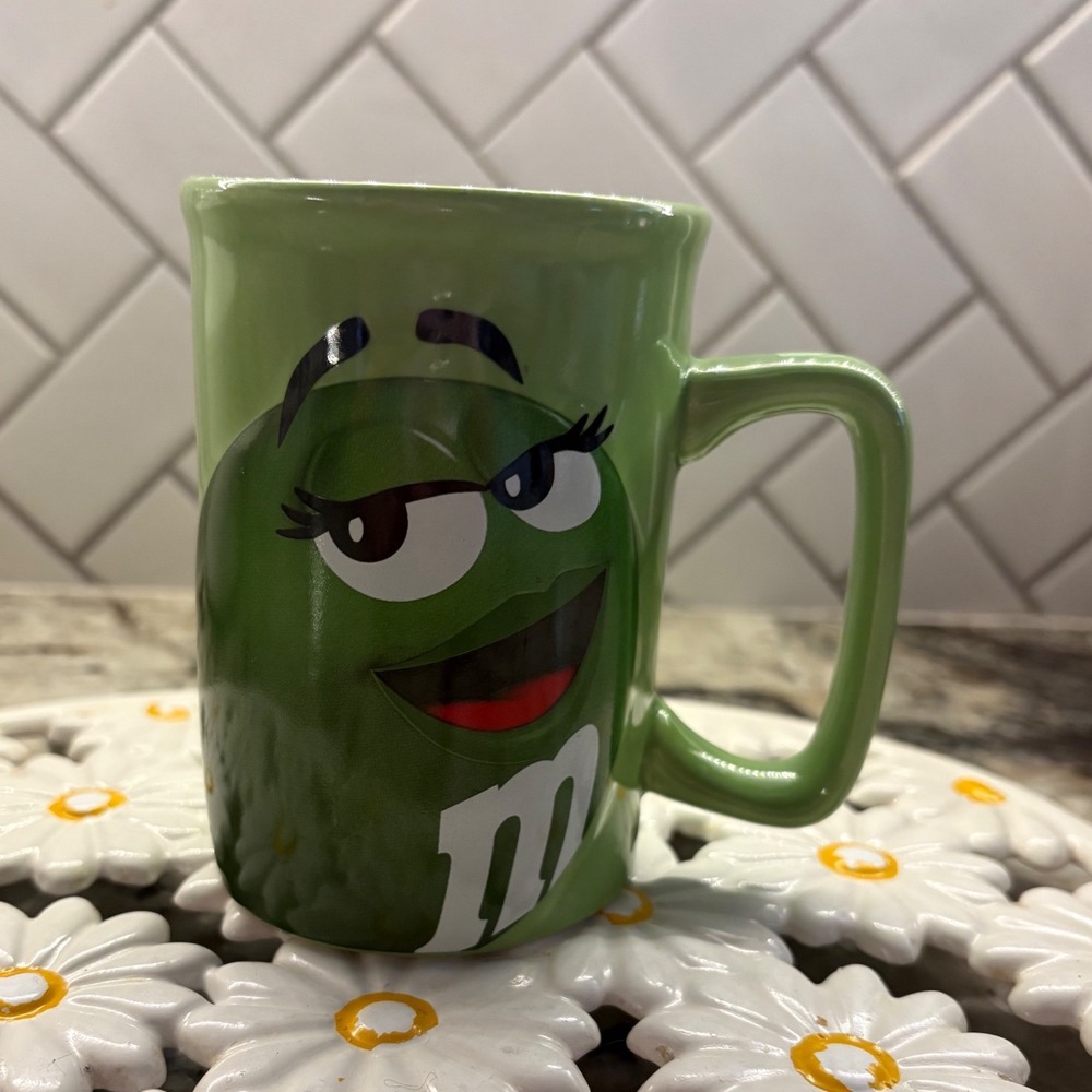 M&M's Coffee Mug Unisex OS GreMs Green Character Logo 2012 Ceramic p